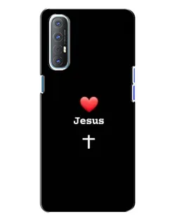 Чехол для OPPO Reno 3 с картинкой «Сердце - Jesus»