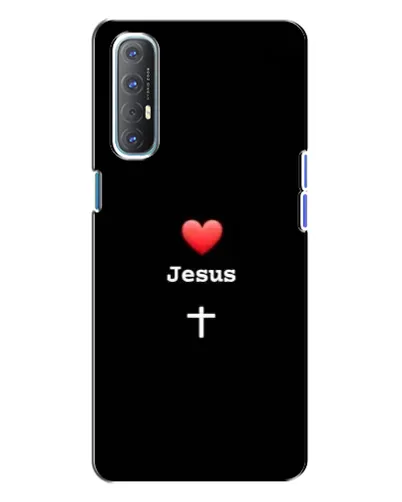 Чехол для OPPO Reno 3 с картинкой «Сердце - Jesus»