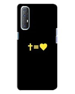 Чехол для OPPO Reno 3 с картинкой «Сердце и Крест»
