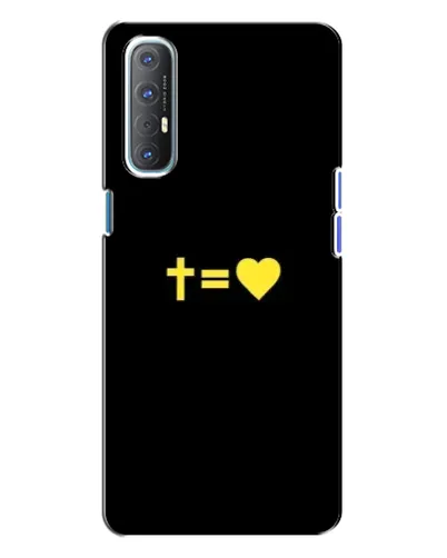 Чехол для OPPO Reno 3 с картинкой «Сердце и Крест»