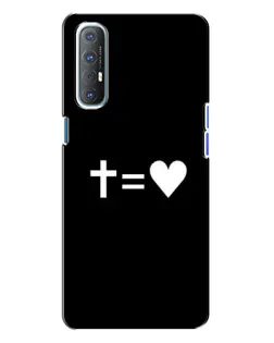 Чехол для OPPO Reno 3 с картинкой «Крест и Сердце»