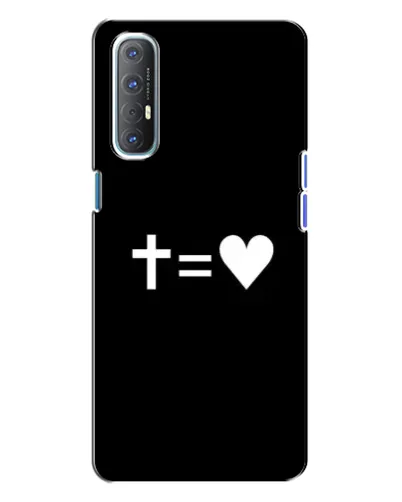 Чехол для OPPO Reno 3 с картинкой «Крест и Сердце»