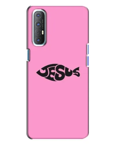 Чехол для OPPO Reno 3 с картинкой «Розовый символ  Jesus»
