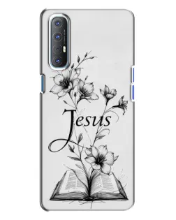 Чехол для OPPO Reno 3 с картинкой «Цветы и Библия»