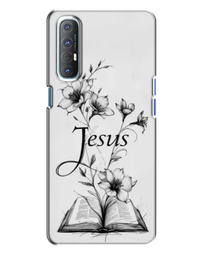 Чехол для OPPO Reno 3 с картинкой «Цветы и Библия»