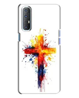 Чехол для OPPO Reno 3 с картинкой «Акварельный крест»