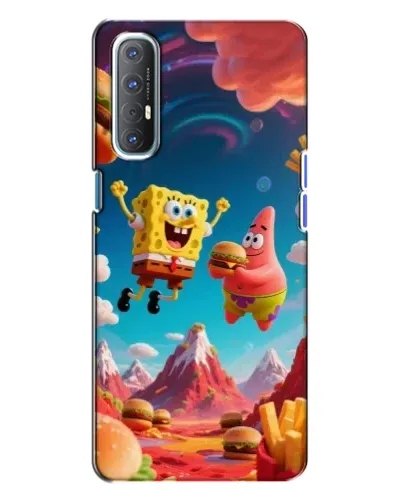 Чехол для OPPO Reno 3 с картинкой «Космический фастфуд»