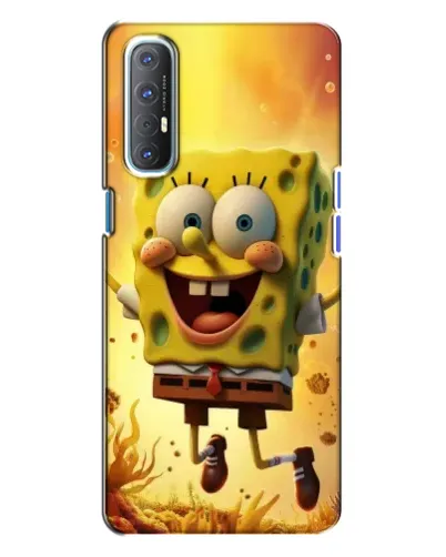 Чехол для OPPO Reno 3 с картинкой «Губка Боб прыгает»