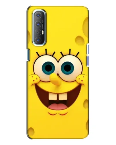 Чехол для OPPO Reno 3 с картинкой «Губка Боб улыбка»