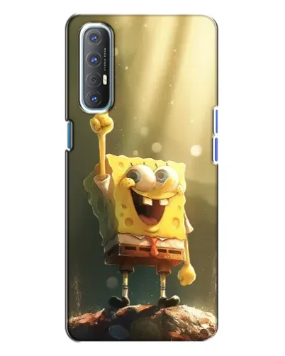 Чехол для OPPO Reno 3 с картинкой «Сияющий Спанч Боб»