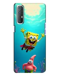 Чехол для OPPO Reno 3 с картинкой «Спанч Боб под водой»