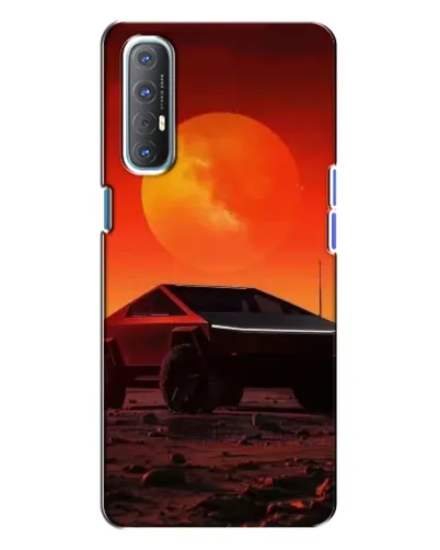 Чехол для OPPO Reno 3 с картинкой «Cybertruck на Марсе»