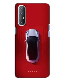 Чехол для OPPO Reno 3 с картинкой «Tesla Top View»