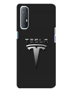 Чехол для OPPO Reno 3 с картинкой «Стальной логотип Tesla»