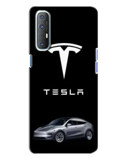 Чехол для OPPO Reno 3 с картинкой «Tesla Model Y»