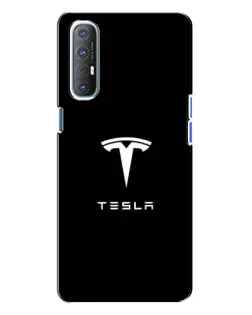 Чехол для OPPO Reno 3 с картинкой «Tesla White Logo»