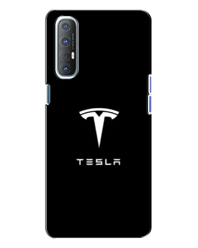 Чехол для OPPO Reno 3 с картинкой «Tesla White Logo»