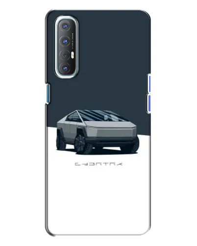 Чехол для OPPO Reno 3 с картинкой «Серебристый Cybertruck Tesla»