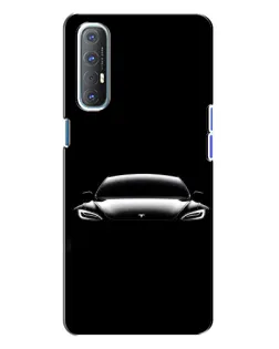 Чехол для OPPO Reno 3 с картинкой «Фары Tesla Night»