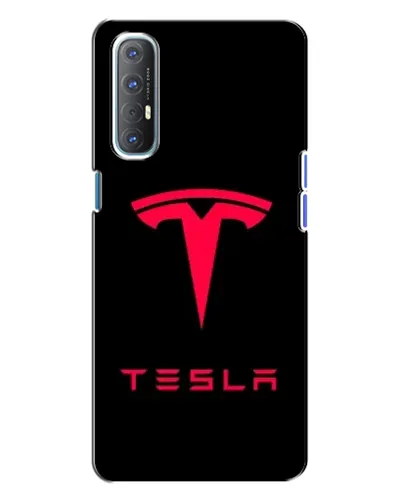 Чехол для OPPO Reno 3 с картинкой «Tesla Red Logo»