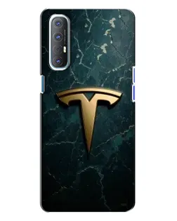 Чехол для OPPO Reno 3 с картинкой «Мраморная Tesla Gold»