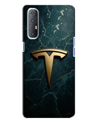 Чехол для OPPO Reno 3 с картинкой «Мраморная Tesla Gold»