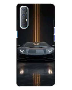 Чехол для OPPO Reno 3 с картинкой «Lamborghini золотые линии»