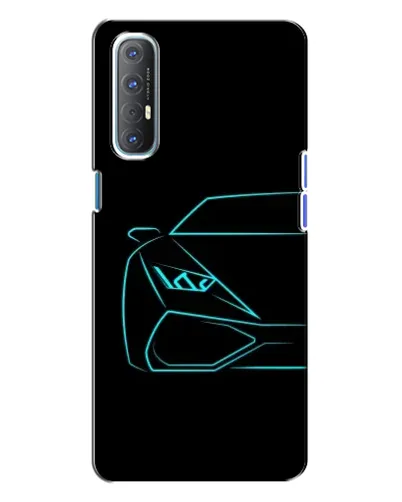 Чехол для OPPO Reno 3 с картинкой «Голубой силуэт Lamborghini» Чехол для OPPO Reno 3 с картинкой «Голубой силуэт Lamborghini»