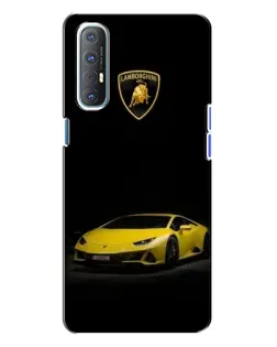 Чехол для OPPO Reno 3 с картинкой «Lamborghini желтый акцент»