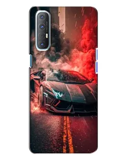 Чехол для OPPO Reno 3 с картинкой «Lamborghini красный дым»
