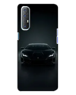 Чехол для OPPO Reno 3 с картинкой «Черный Lamborghini Aventador»