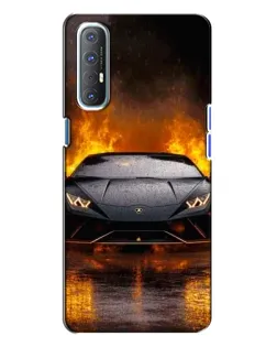 Чехол для OPPO Reno 3 с картинкой «Lamborghini в огне»