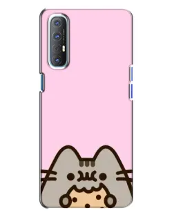 Чохол для OPPO Reno 3 з картинкою «Pusheen та печиво»