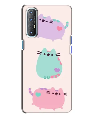 Чохол для OPPO Reno 3 з картинкою «Pusheen тріо» Чохол для OPPO Reno 3 з картинкою «Pusheen тріо»