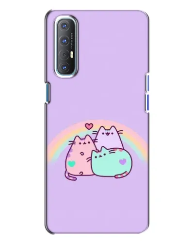 Чохол для OPPO Reno 3 з картинкою «Веселкові Пушини» Чохол для OPPO Reno 3 з картинкою «Веселкові Пушини»