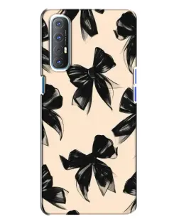 Чехол для OPPO Reno 3 с картинкой «Паттерн черные банты»