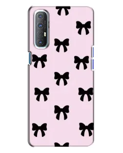 Чехол для OPPO Reno 3 с картинкой «Черные банты Coquette»