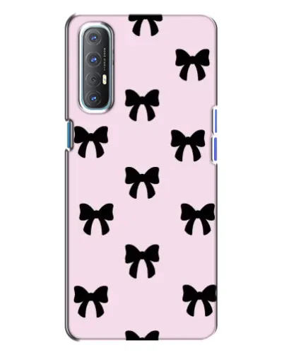 Чехол для OPPO Reno 3 с картинкой «Черные банты Coquette»