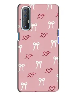Чехол для OPPO Reno 3 с картинкой «Сердца и банты»
