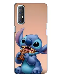 Чехол для OPPO Reno 3 с картинкой «Стич ест шоколад»