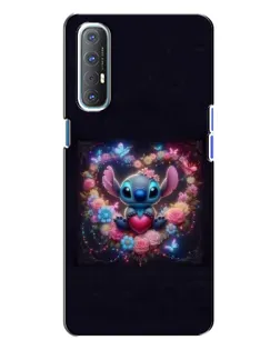 Чехол для OPPO Reno 3 с картинкой «Stitch в цветах»