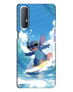 Чехол для OPPO Reno 3 с картинкой «Стич на волне»