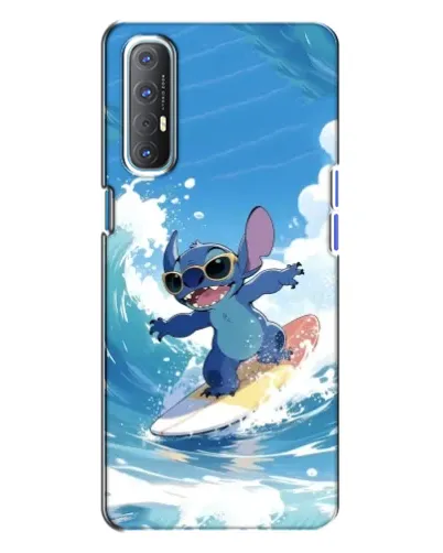 Чехол для OPPO Reno 3 с картинкой «Стич на волне»