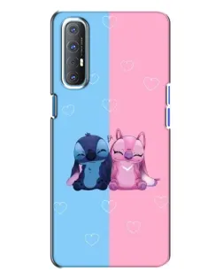 Чехол для OPPO Reno 3 с картинкой «Stitch и Angel Love»