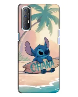 Чехол для OPPO Reno 3 с картинкой «Стич на серфе»