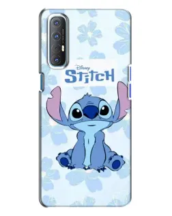Чехол для OPPO Reno 3 с картинкой «Stitch среди цветов»