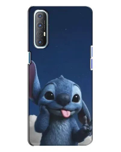 Чехол для OPPO Reno 3 с картинкой «Стич в облаках»