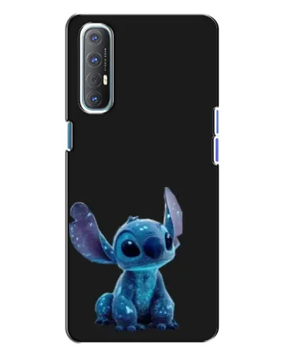 Чехол для OPPO Reno 3 с картинкой «Стич на черном»