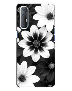 Чохол для OPPO Reno 3 з картинкою «Монохромні айстри»