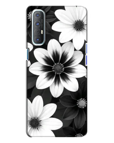 Чохол для OPPO Reno 3 з картинкою «Монохромні айстри» Чохол для OPPO Reno 3 з картинкою «Монохромні айстри»